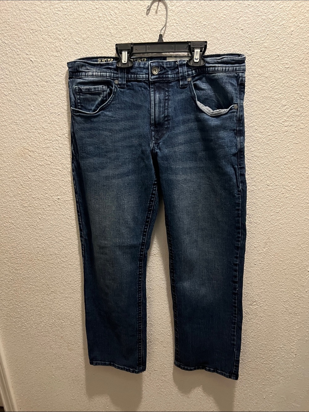 Men's TK Axel Slim Boot Fit Jeans in Dark Blue Denim